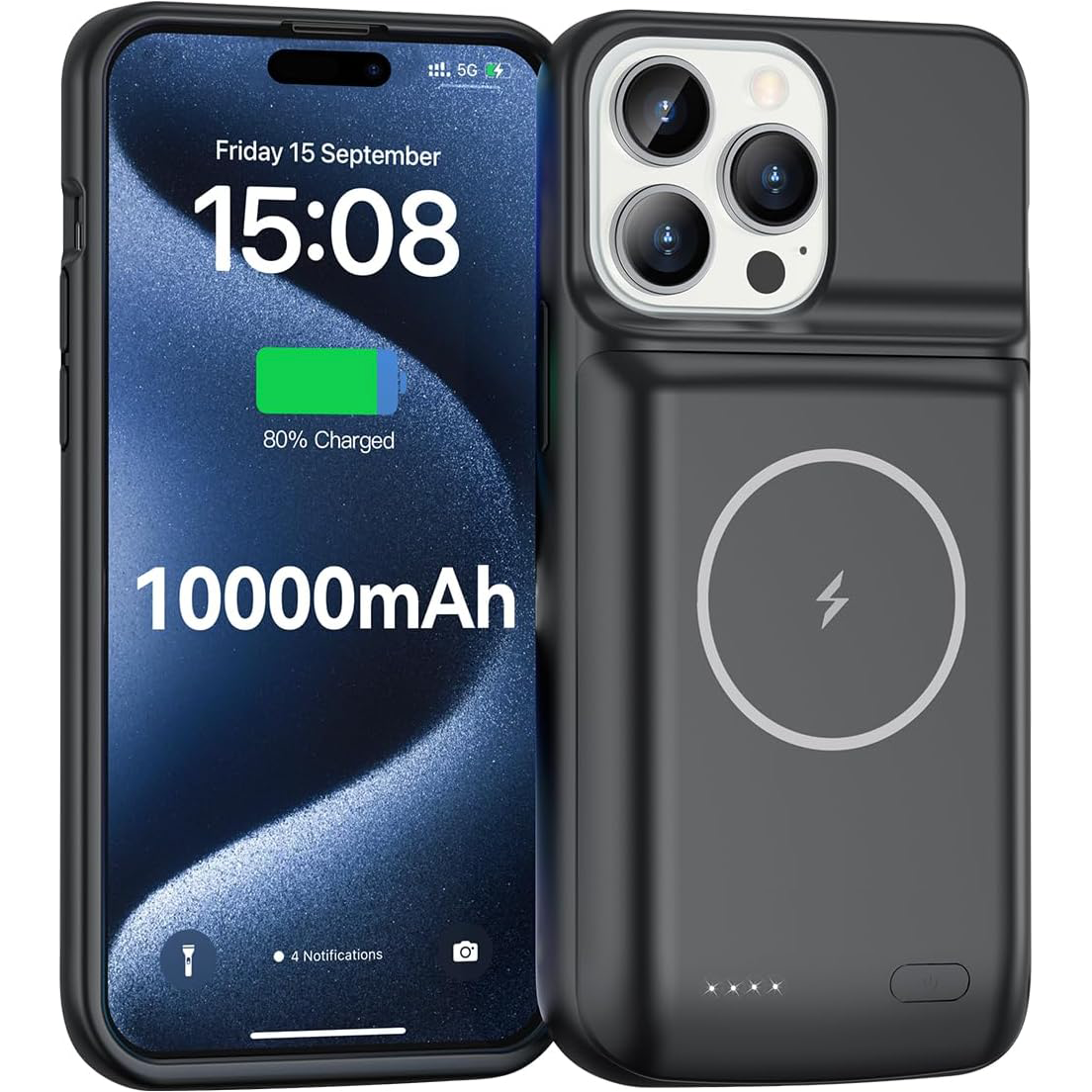 iPhone 15 Plus Wireless Charging MagSafe Battery Case (10,000 mAh) - OHM Cases