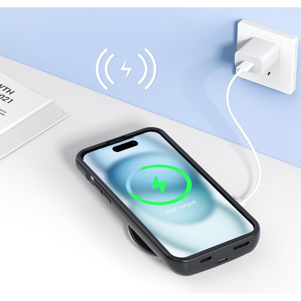 iPhone 15 Plus Wireless Charging MagSafe Battery Case (10,000 mAh) - OHM Cases