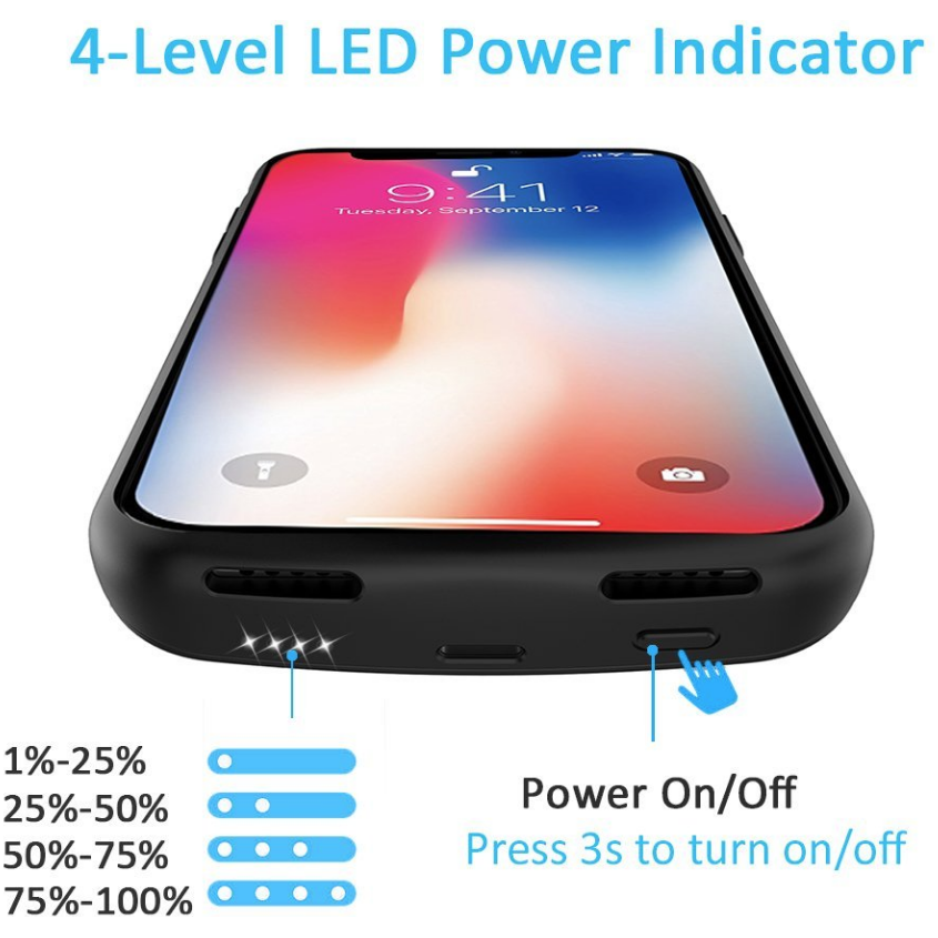 iPhone X Battery Case (6000 mAh) - Plus Battery Cases