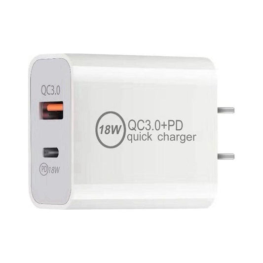 Dual Fast Charging 18W USB Wall Charger | USB Type C+A - OHM Cases
