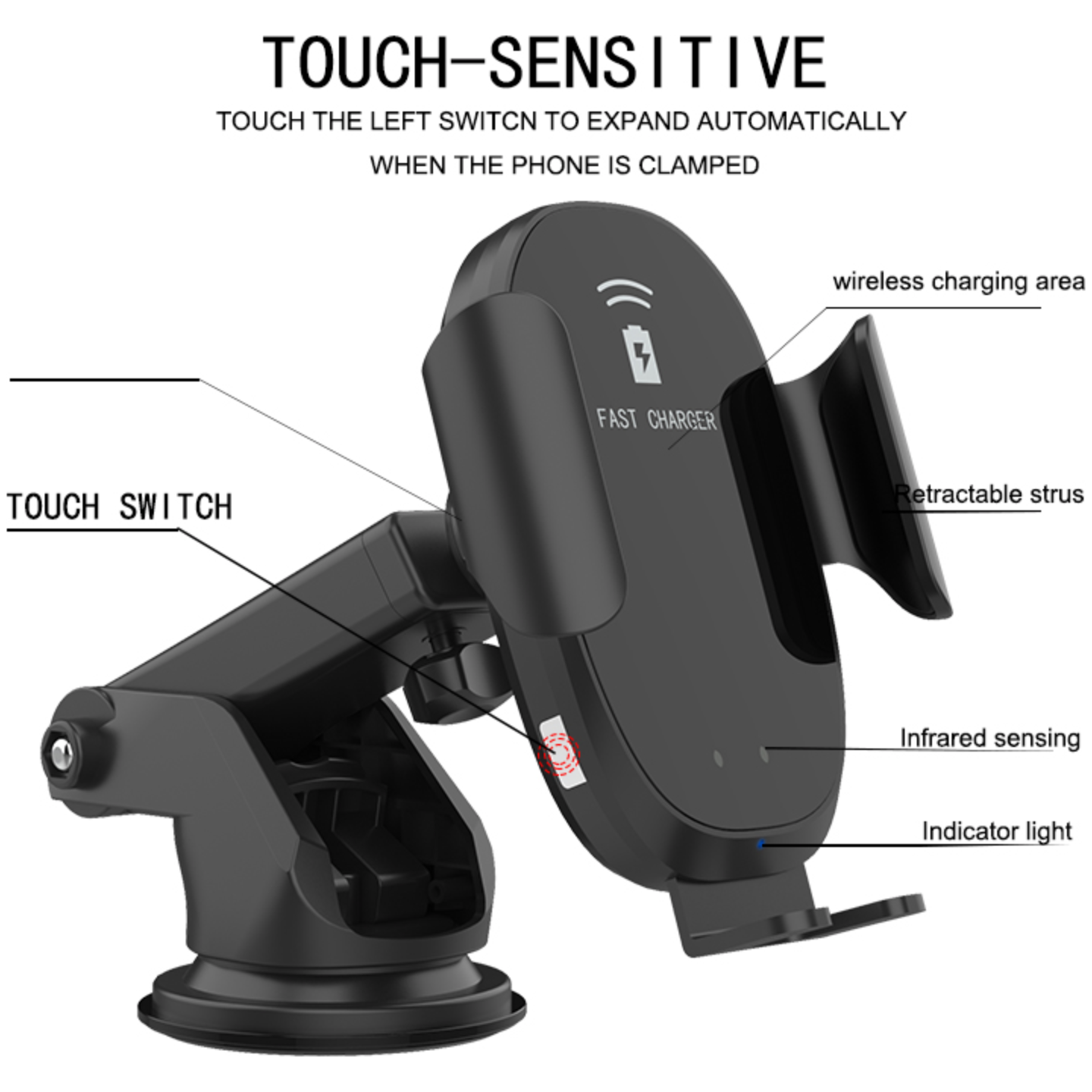 PlusPower Infrared Car Wireless Fast Charging Mount - OHM Cases